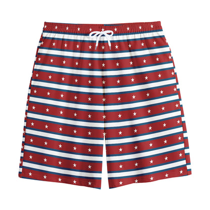 USA Striped Pattern Print Cotton Shorts
