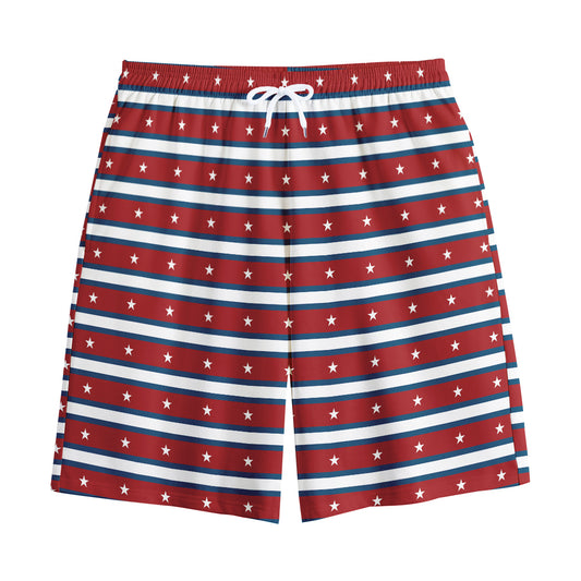 USA Striped Pattern Print Cotton Shorts