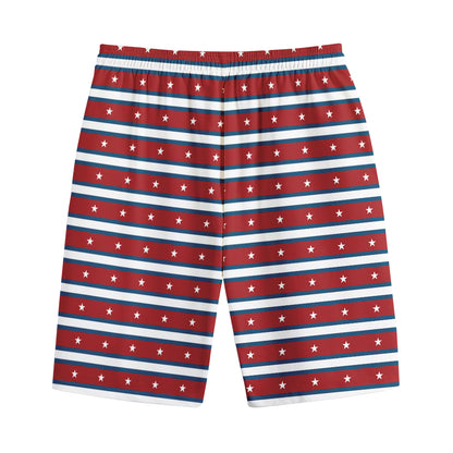 USA Striped Pattern Print Cotton Shorts