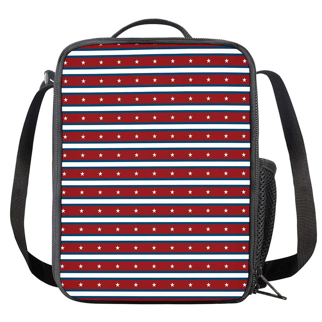 USA Striped Pattern Print Crossbody Lunch Bag