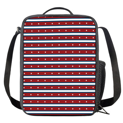 USA Striped Pattern Print Crossbody Lunch Bag