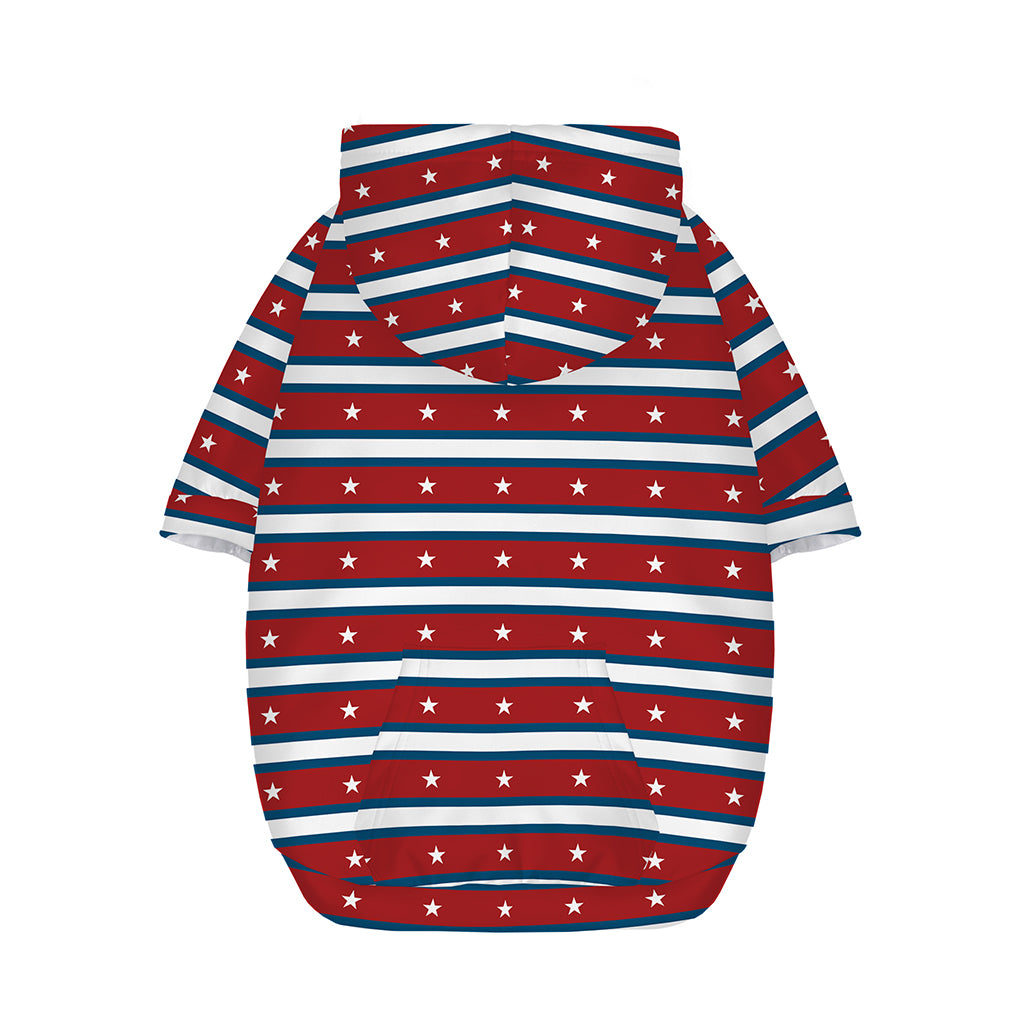 USA Striped Pattern Print Dog Zip Up Hoodie
