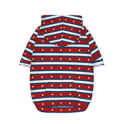 USA Striped Pattern Print Dog Zip Up Hoodie