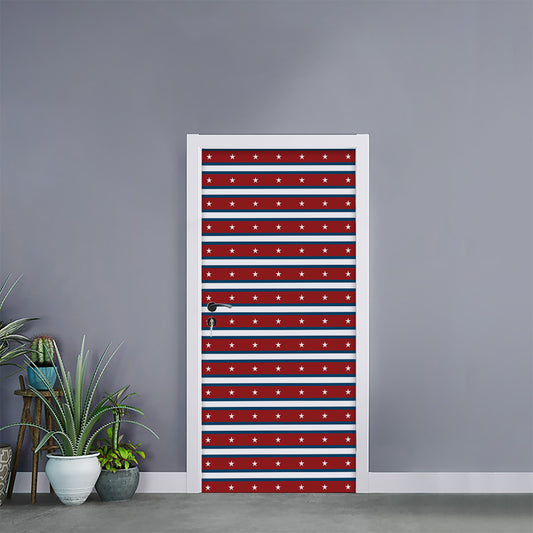 USA Striped Pattern Print Door Sticker
