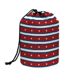USA Striped Pattern Print Drawstring Makeup Bag