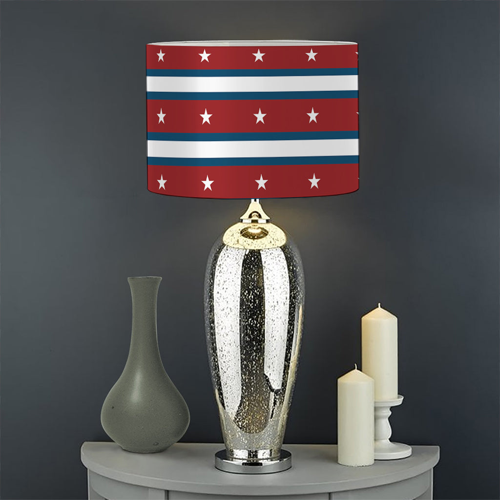 USA Striped Pattern Print Drum Lamp Shade