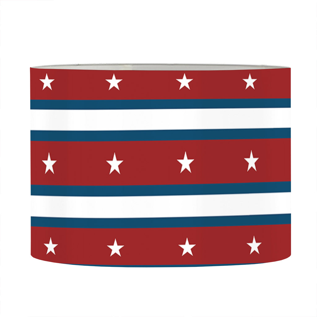 USA Striped Pattern Print Drum Lamp Shade