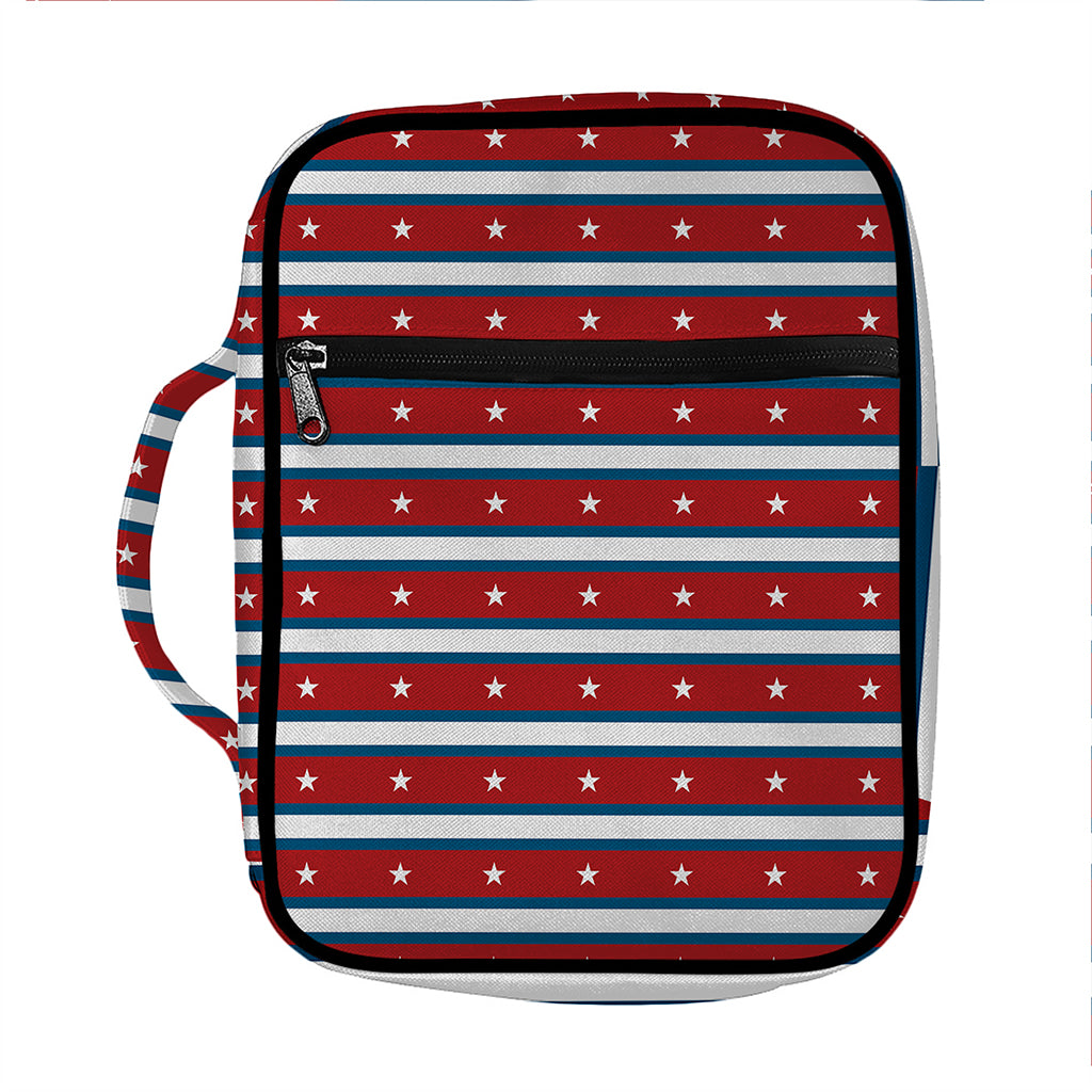USA Striped Pattern Print Front Pocket Bible Bag