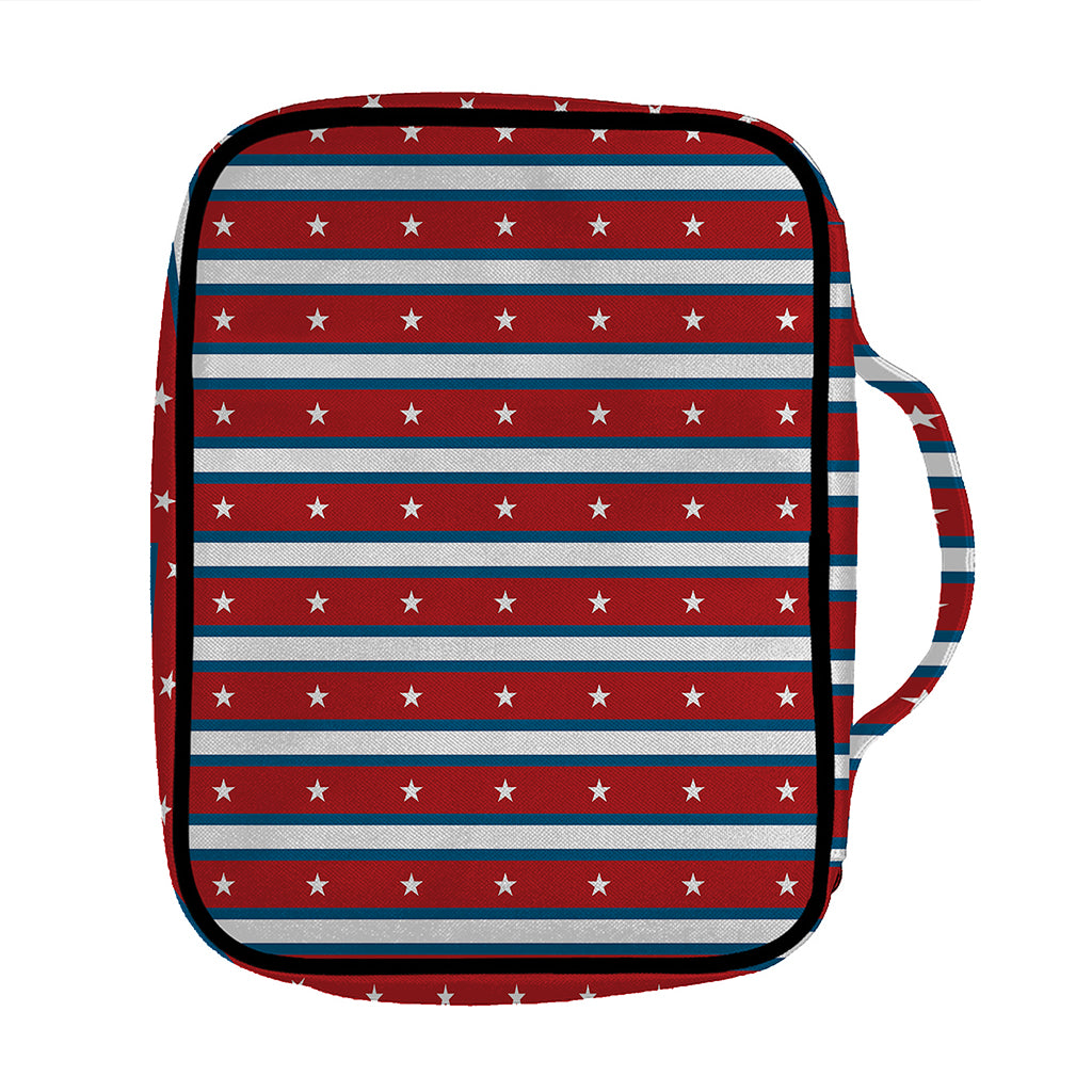 USA Striped Pattern Print Front Pocket Bible Bag