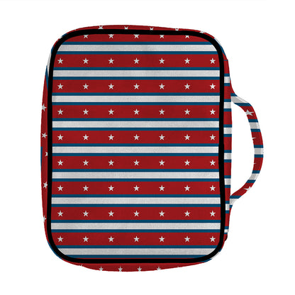 USA Striped Pattern Print Front Pocket Bible Bag