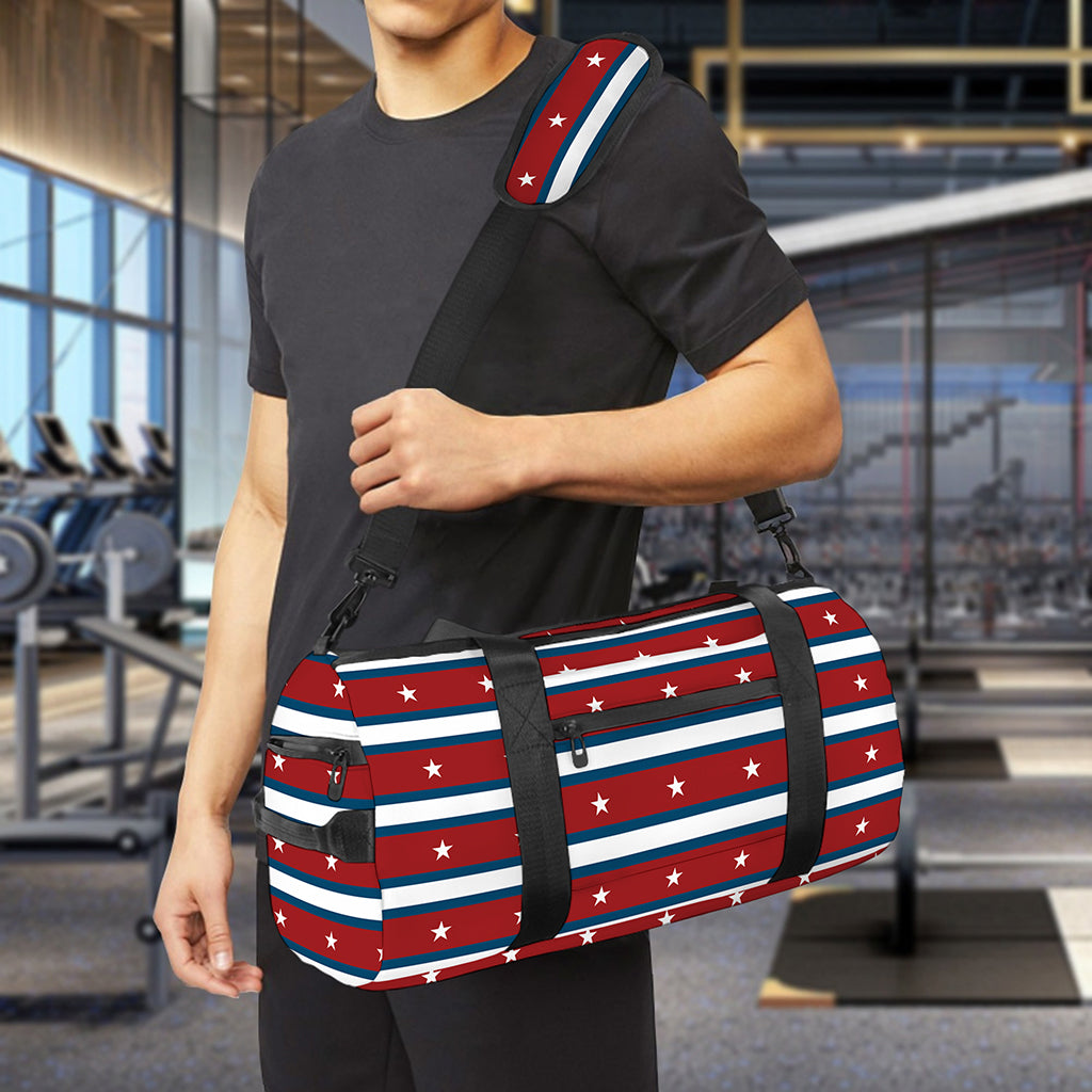 USA Striped Pattern Print Gym Bag