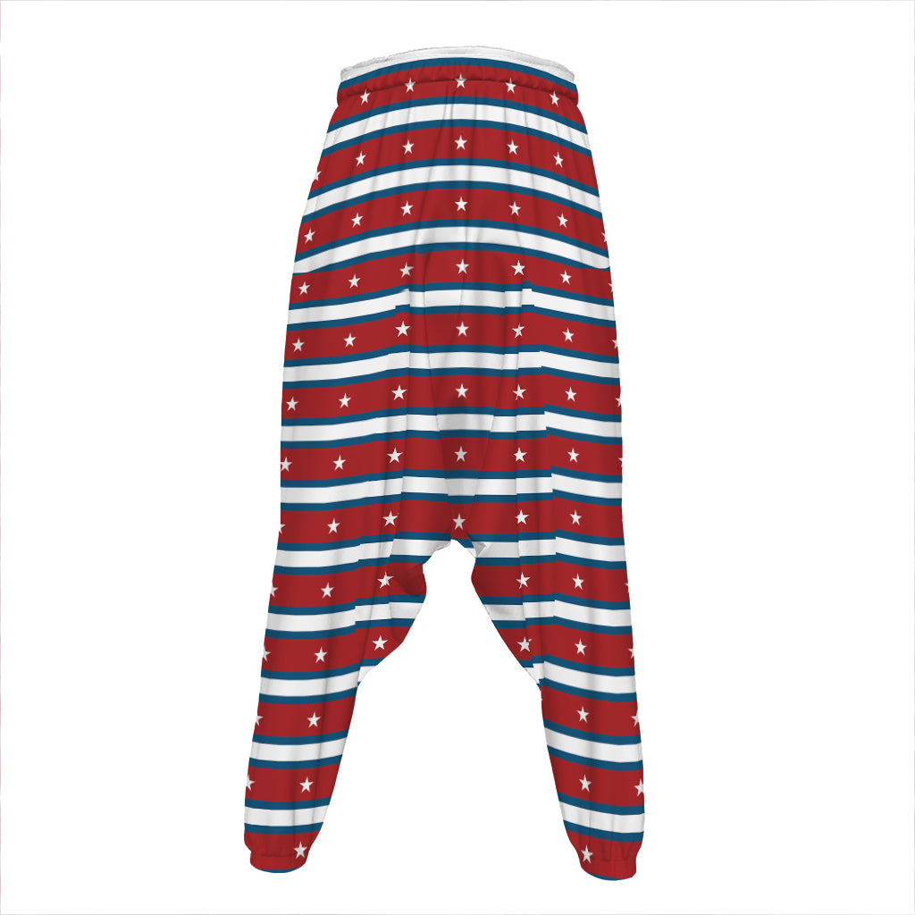 USA Striped Pattern Print Hammer Pants