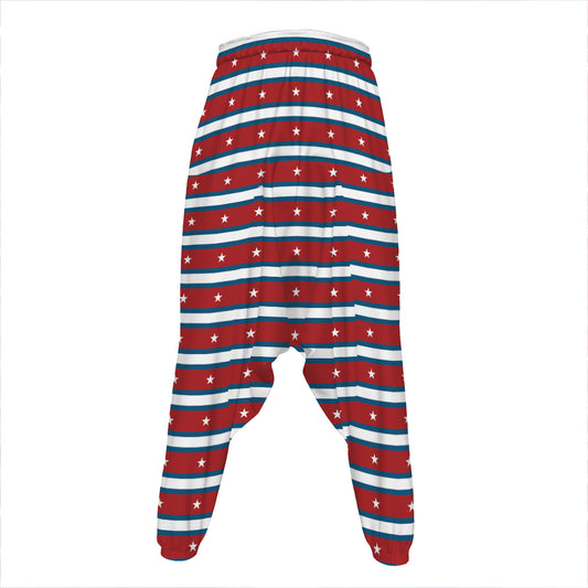 USA Striped Pattern Print Hammer Pants