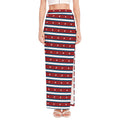 USA Striped Pattern Print High Slit Maxi Skirt