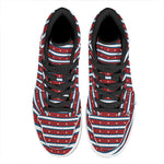 USA Striped Pattern Print High Top Leather Sneakers