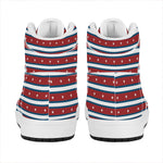 USA Striped Pattern Print High Top Leather Sneakers