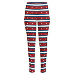 USA Striped Pattern Print High-Waisted Pocket Leggings