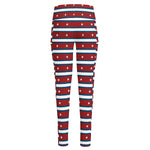 USA Striped Pattern Print High-Waisted Pocket Leggings