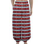 USA Striped Pattern Print Lantern Pants