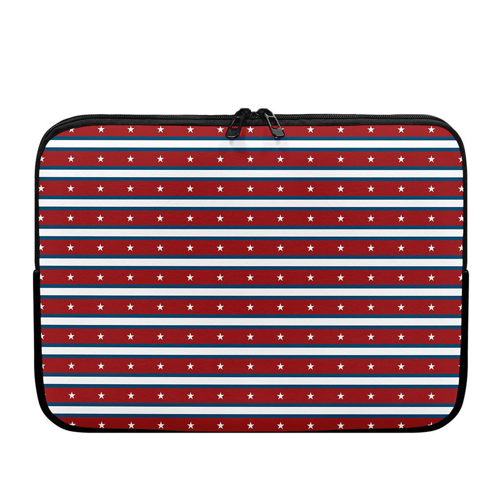 USA Striped Pattern Print Laptop Sleeve
