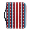 USA Striped Pattern Print Leather Bible Cover