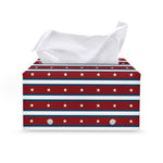 USA Striped Pattern Print Leather Tissue Box Cover