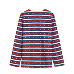 USA Striped Pattern Print Long Sleeve Short Coat