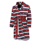 USA Striped Pattern Print Men's Bathrobe