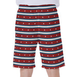 USA Striped Pattern Print Men's Beach Shorts