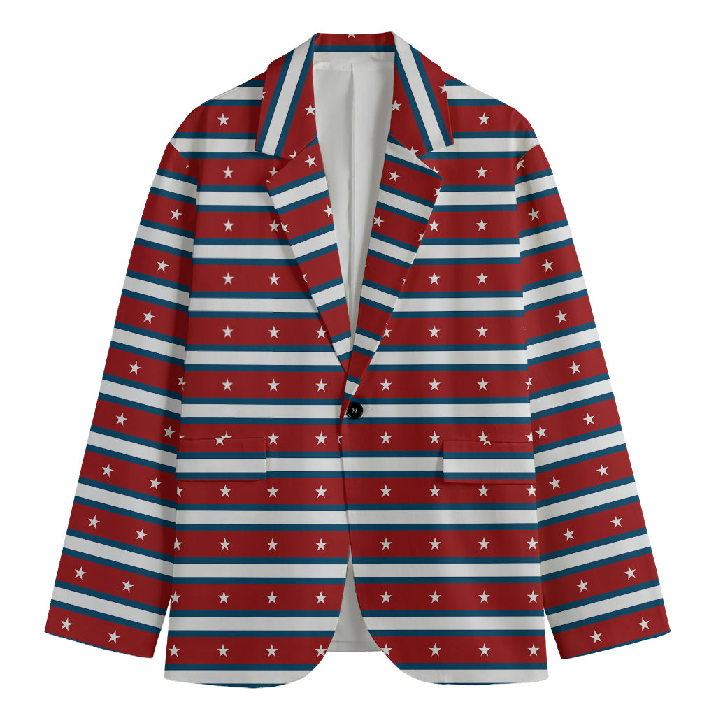 USA Striped Pattern Print Men's Blazer