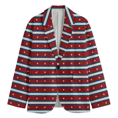 USA Striped Pattern Print Men's Blazer