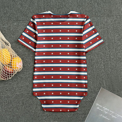 USA Striped Pattern Print Men's Bodysuit