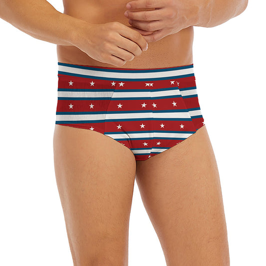 USA Striped Pattern Print Men's Briefs