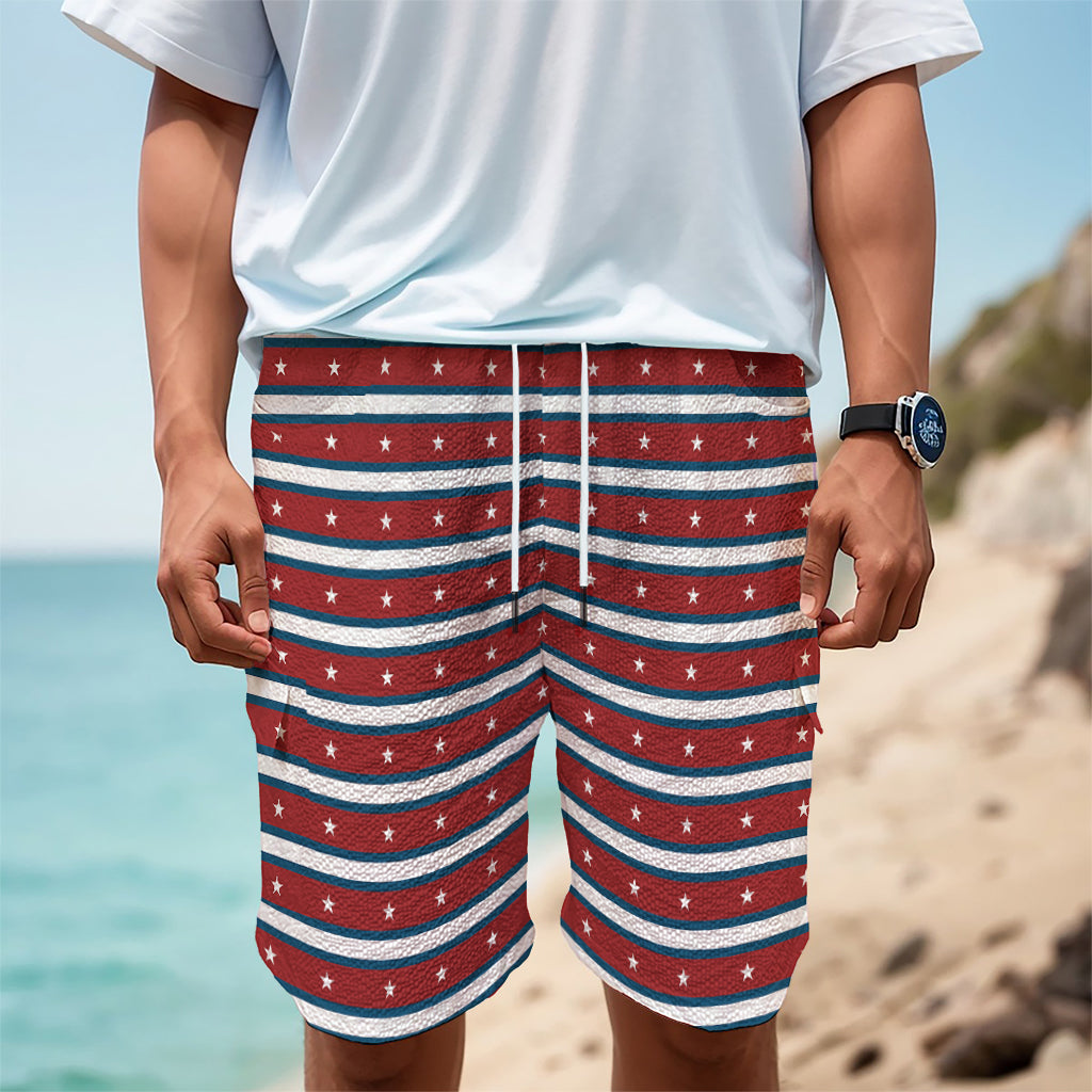USA Striped Pattern Print Men's Cargo Shorts
