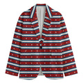 USA Striped Pattern Print Men's Cotton Blazer