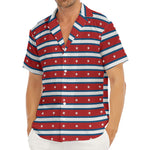 USA Striped Pattern Print Men's Deep V-Neck Shirt