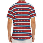 USA Striped Pattern Print Men's Deep V-Neck Shirt