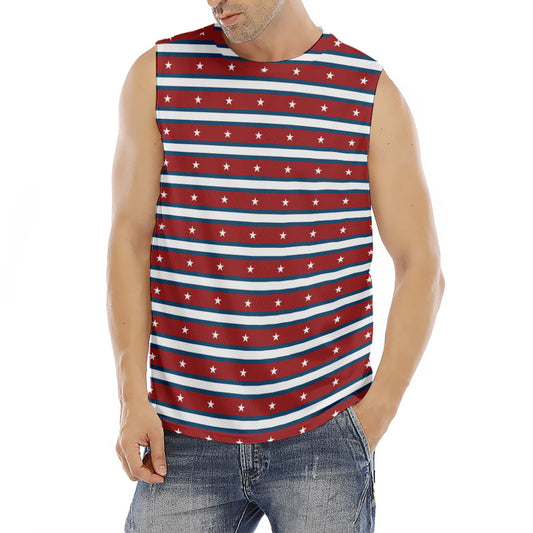 USA Striped Pattern Print Men's Fitness Tank Top