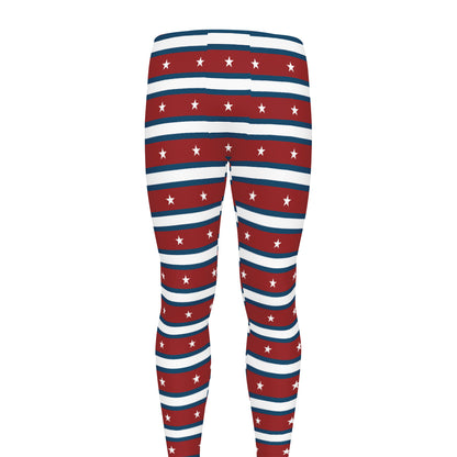 USA Striped Pattern Print Men's leggings
