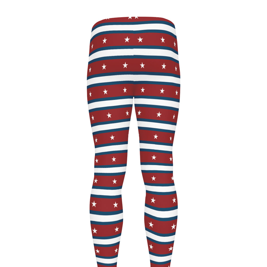 USA Striped Pattern Print Men's leggings