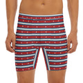 USA Striped Pattern Print Men's Long Boxer Briefs