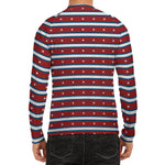 USA Striped Pattern Print Men's Long Sleeve Rash Guard