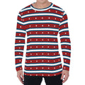 USA Striped Pattern Print Men's Long Sleeve T-Shirt