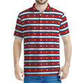 USA Striped Pattern Print Men's Polo Shirt