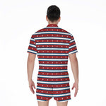 USA Striped Pattern Print Men's Rompers