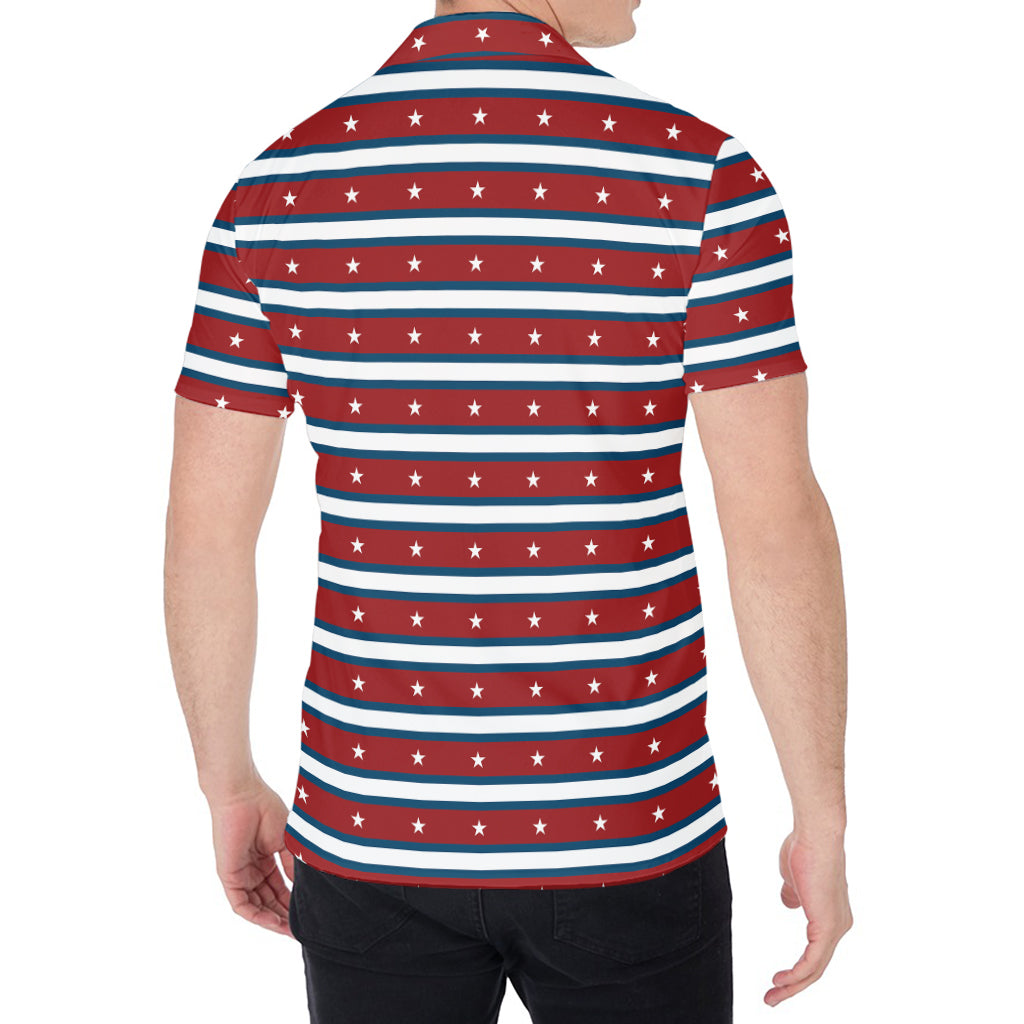 USA Striped Pattern Print Men's Shirt