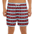 USA Striped Pattern Print Men's Split Running Shorts