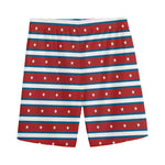 USA Striped Pattern Print Men's Sports Shorts