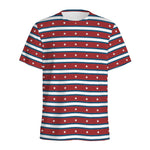 USA Striped Pattern Print Men's Sports T-Shirt