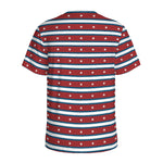 USA Striped Pattern Print Men's Sports T-Shirt